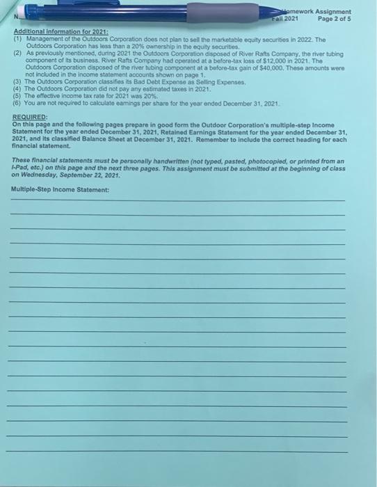 balance sheet given the following information ACC 301, Sections 001 through 004