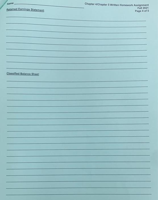 Chapter 4 Chapter 5 Written Homework Assignment Wednesday, September 22, 2021 Page