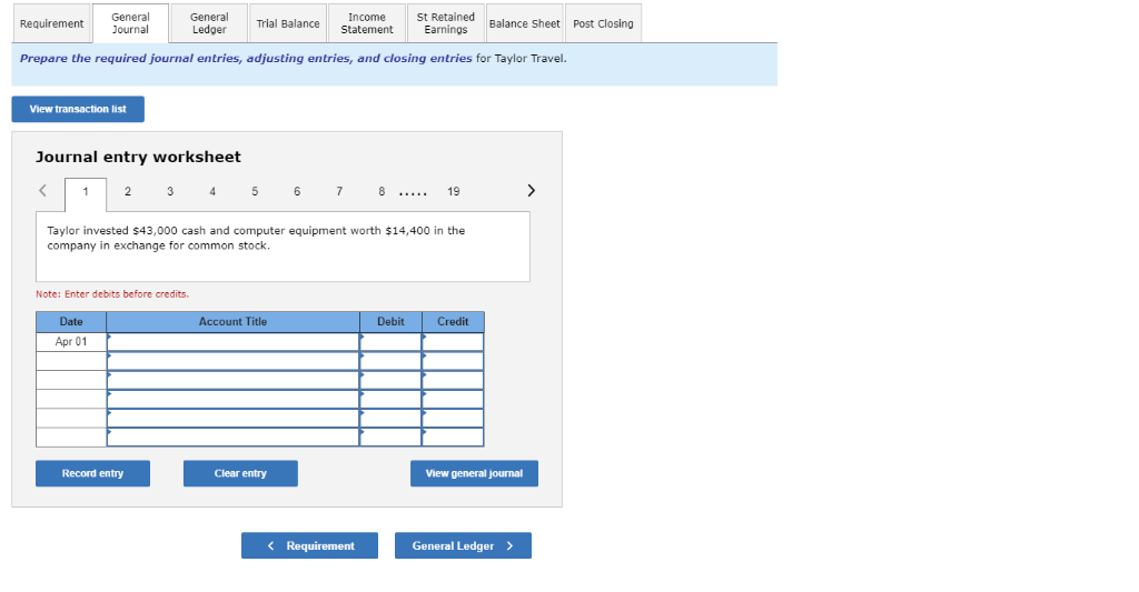 On April 1, 2017, Greg Taylor created a new travel agency, Taylor