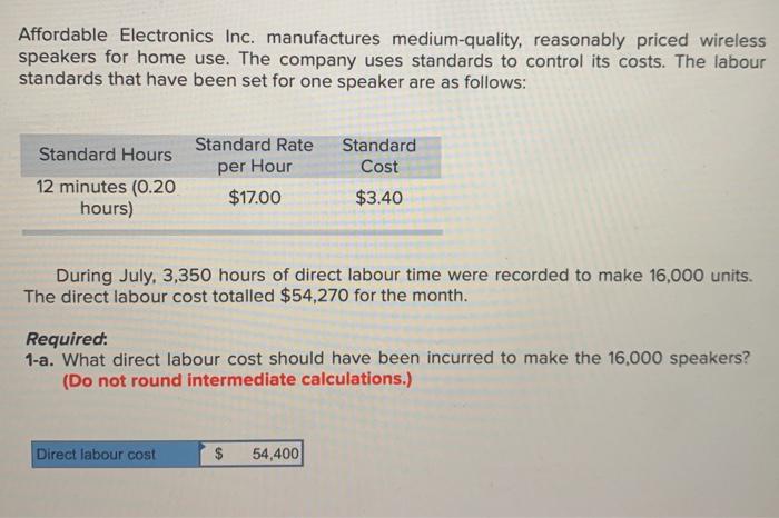  need help with number 3! Affordable Electronics Inc. manufactures medium-quality, reasonably