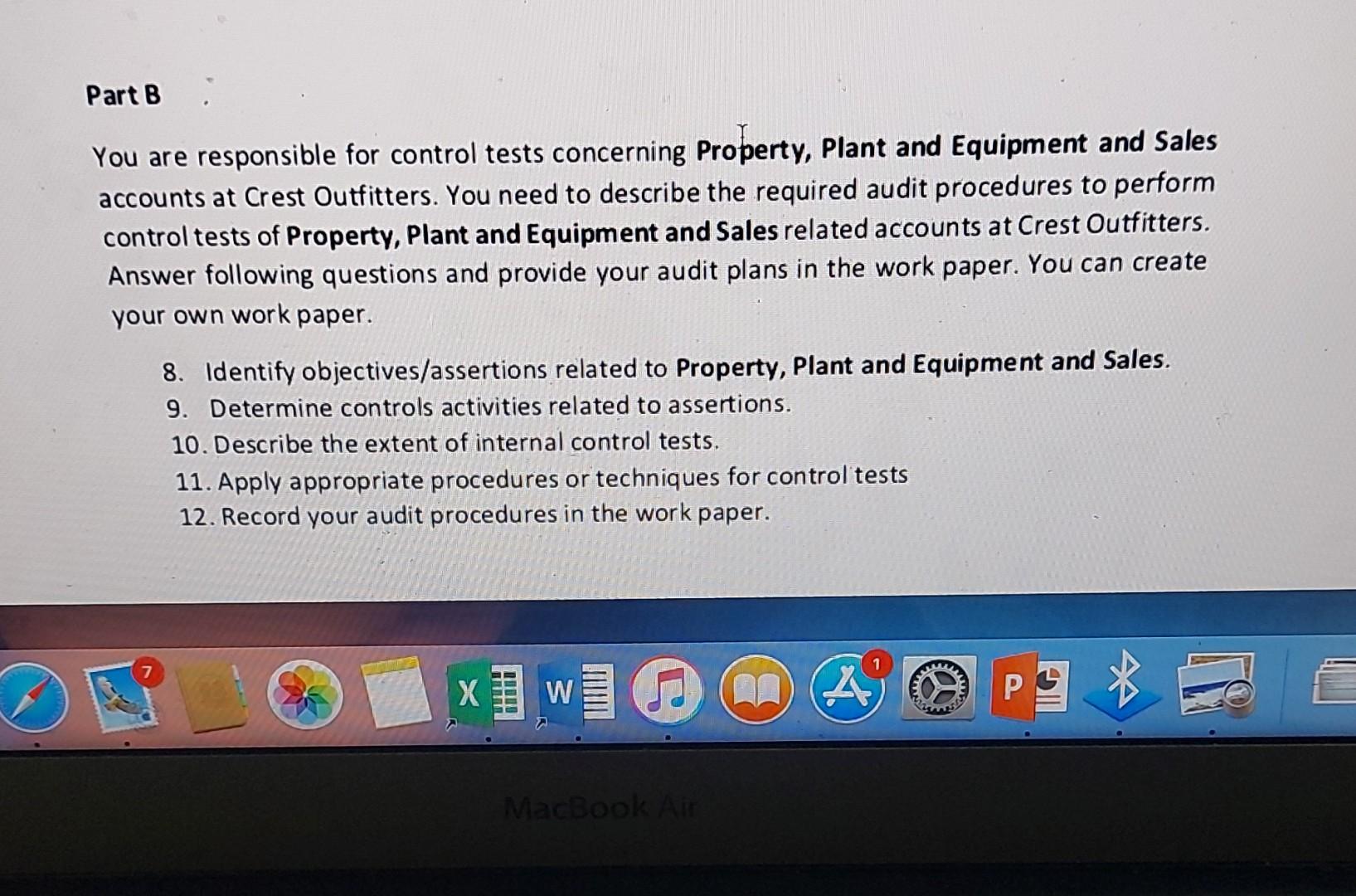 internal control Test of internal controls Kindly assist me to answer these