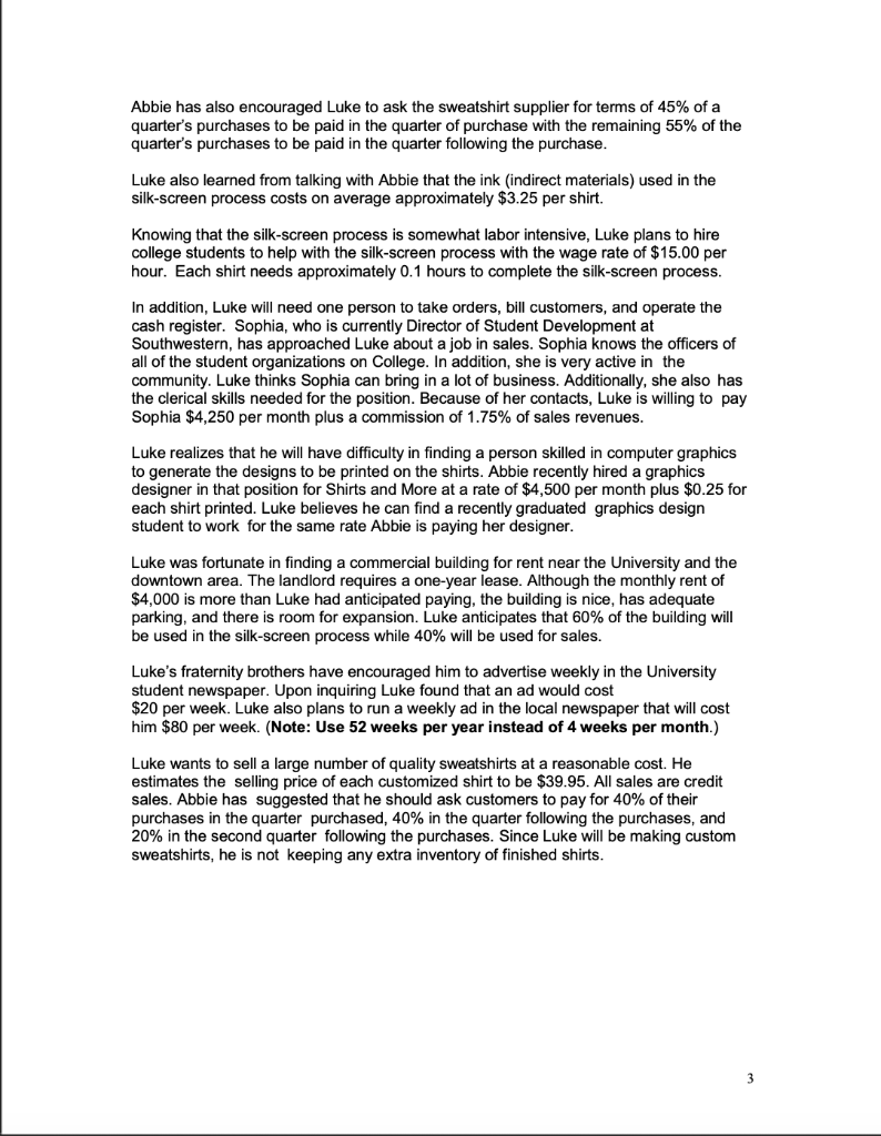 (assuming no residual value) to record the depreciation of the equipment. Luke