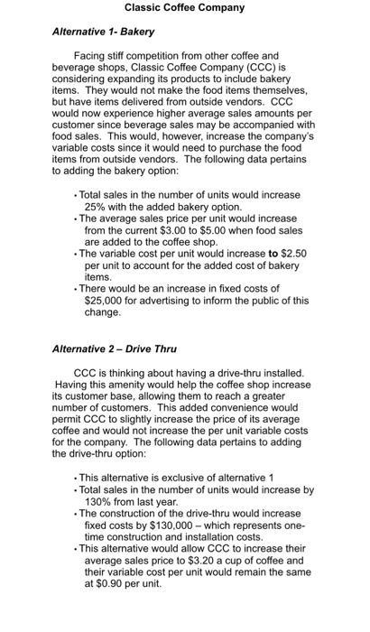 1. Currently, the total contribution margin for CCC is $________ and unit