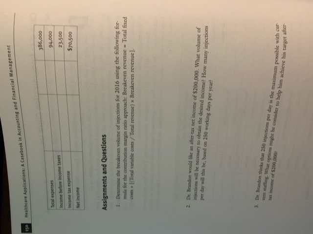  case 9.5: Immunization Clinic Inc. Ko concopt: Determining volume to achieve
