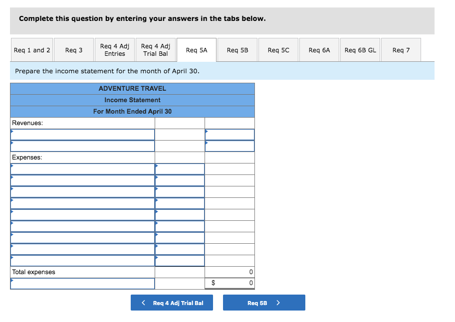 travel agency, Adventure Travel. The following transactions occurred during the company's first