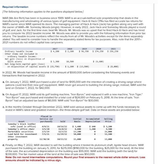  i need answer in excel pls Required informotion [The following information