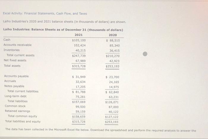 answer all parts please and excel i cannot figure it out Excel