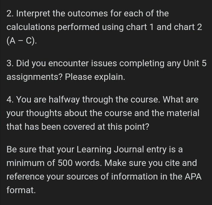 your life (career) goals. For this week, you will be computing different