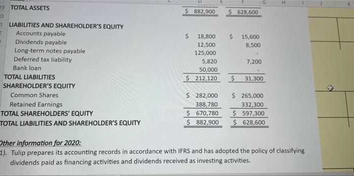 for Tulip Co, for the year ended December 31, 2020. 5 6