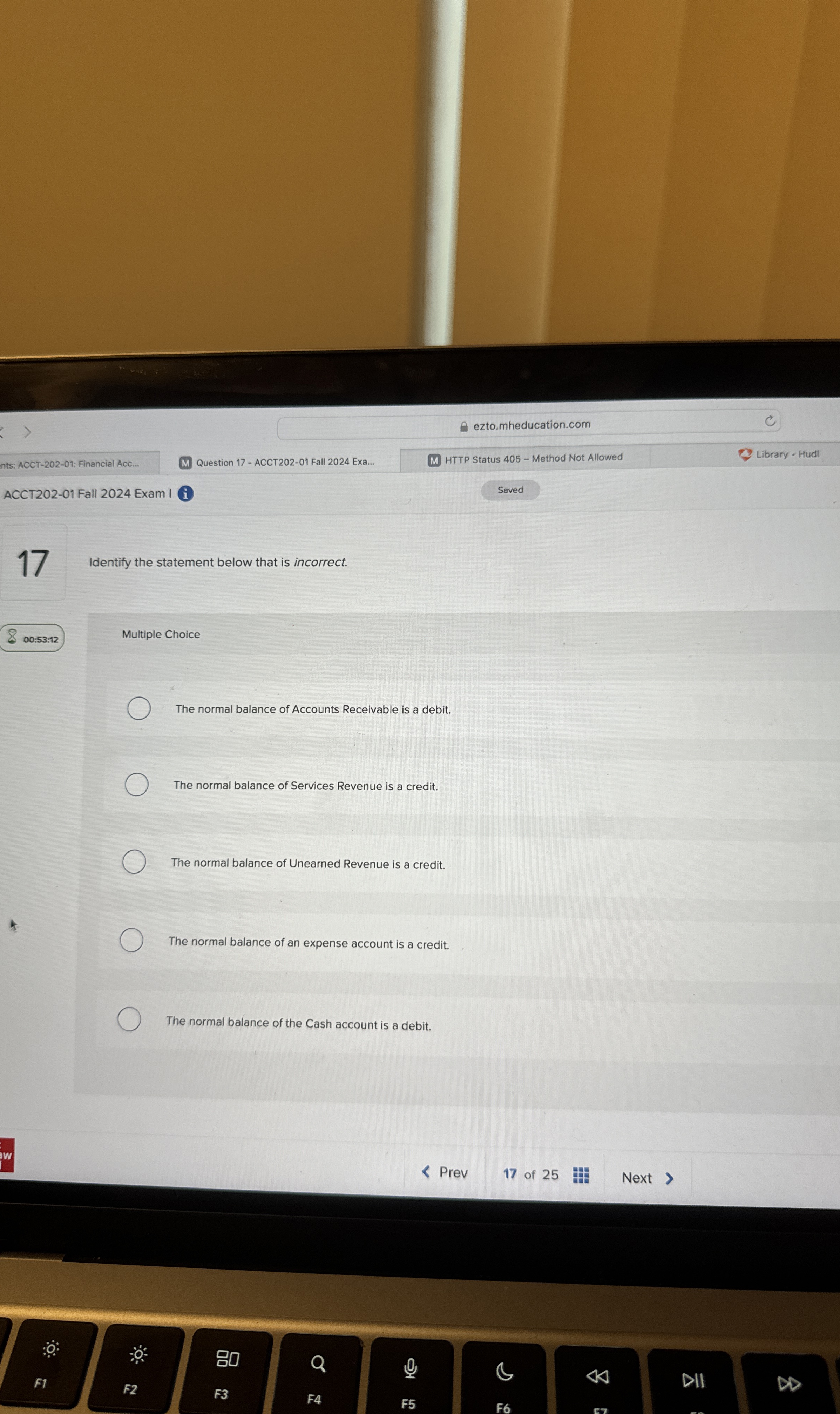  17 Identify the statement below that is incorrect. The normal balance