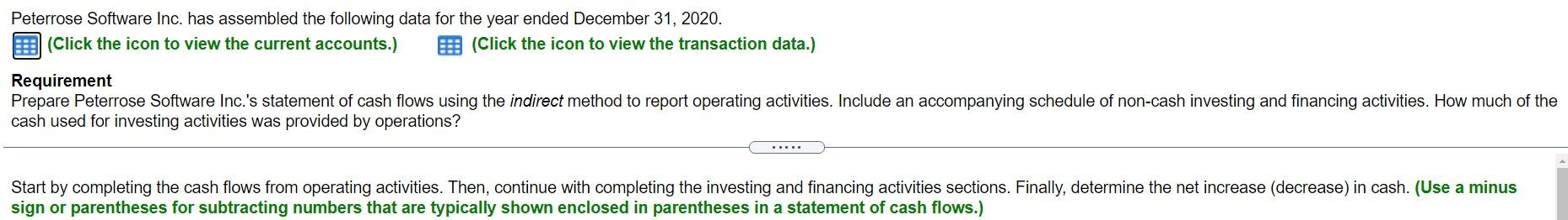  Peterrose Software Inc. has assembled the following data for the year