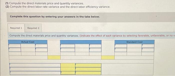 P3 Lucia Company has set the following standard cost per unit for