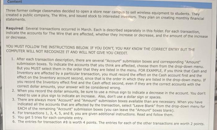  Content Three former college classmates decided to open a store near