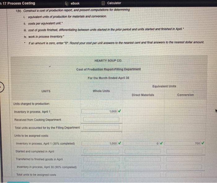 process. The inventory of Work in Process-Filing on April 1 and debits