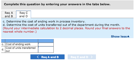 for a recent month. 900 Work in process, beginning: Unita in process