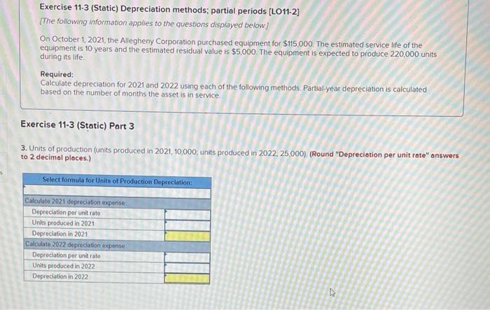 2021, the Allegheny Corporation purchased equipment for $115,000. The estimated service life