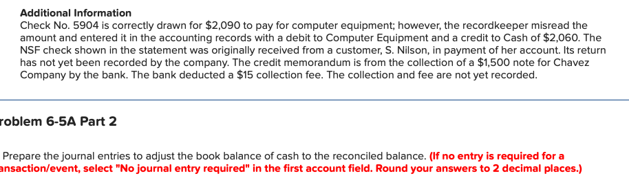 31 and it reported two checks outstanding, No. 5888 for $1,028.05 and