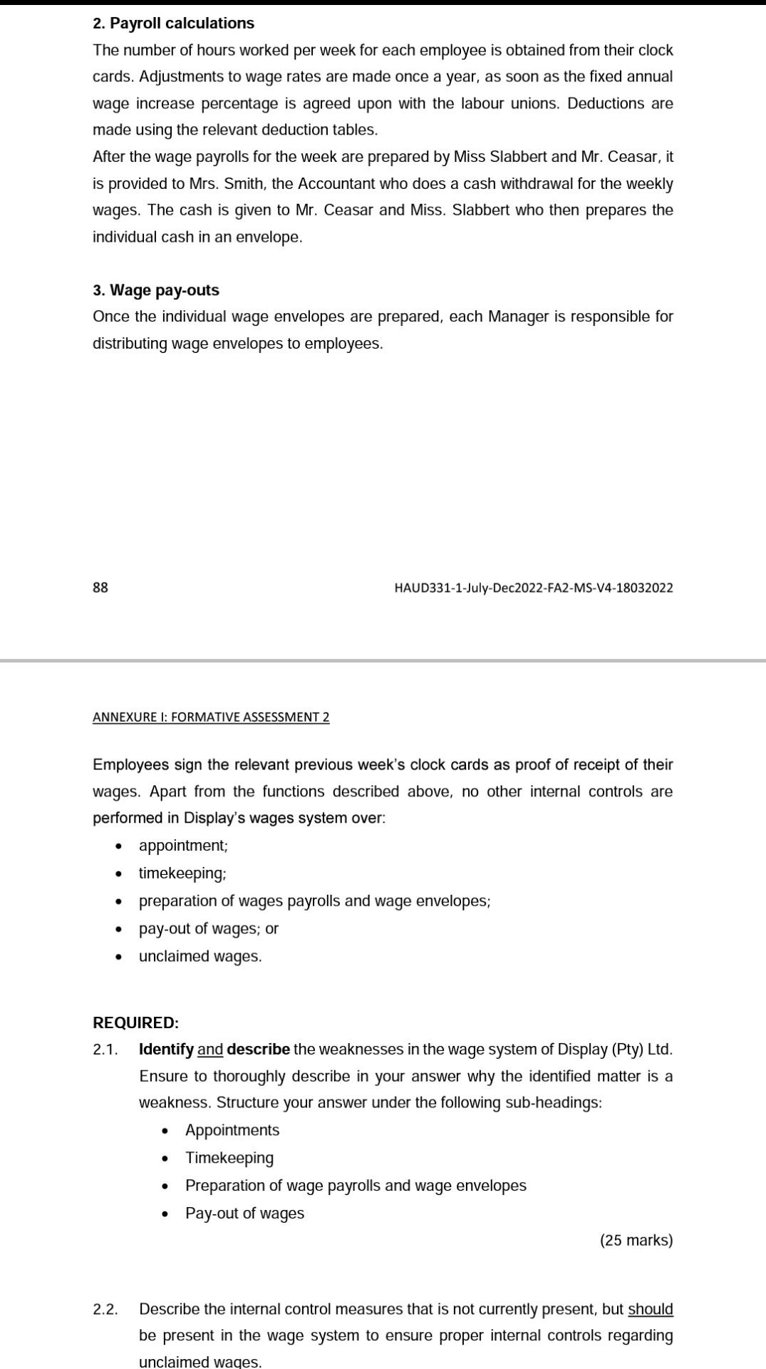 at HP Auditors and have been tasked to assist with the audit