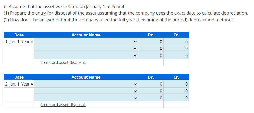method. Required a. Compute depreciation applying different accounting conventions to the straight-line