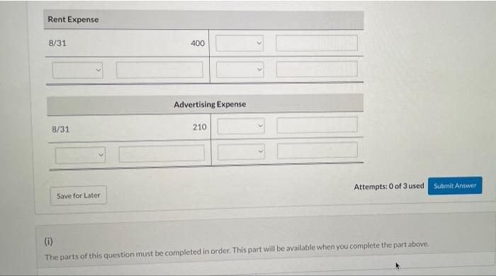$400. Received $1.250 cash from customers in payment of account. 12 1.