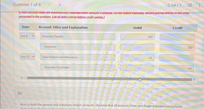 indent manuairy. kecora journat entries in the order presented in the problem.