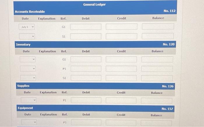 List all debit entries before credit entries.) (b) Post to both the