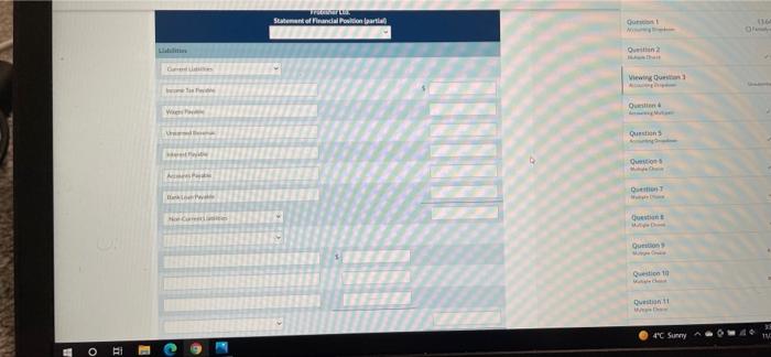 trial balance for Frobisher Limited, as at December 31, 2020: Debit Credit