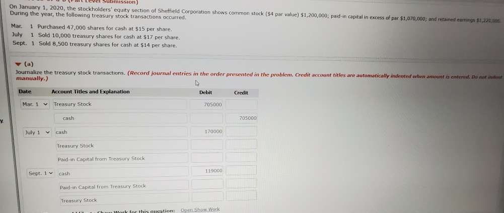 answer is partially correct. Try again. (Part As an auditor for the