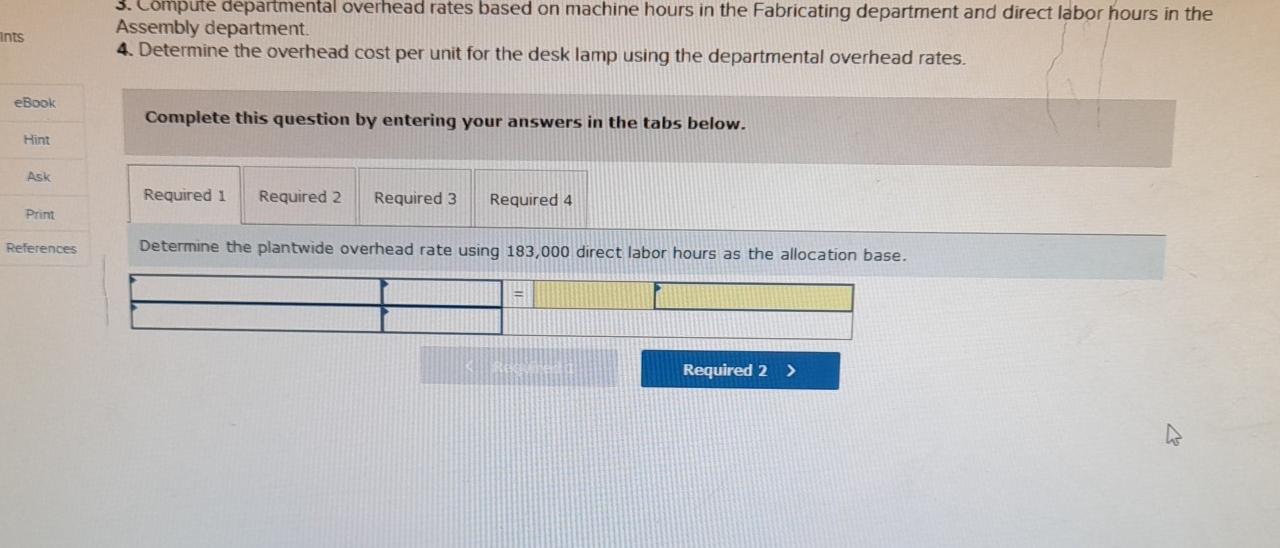 rates LO P1, P2 Laval produces lighting fixtures, Budgeted information for its