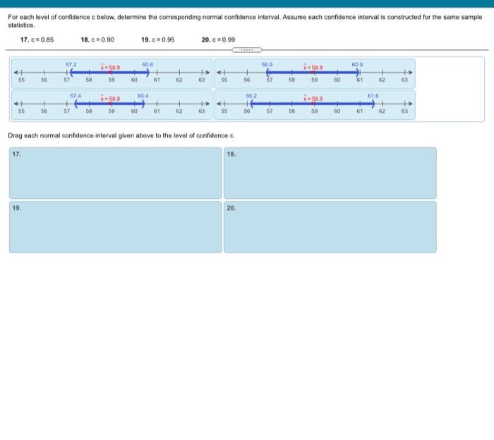  For each level of confidence e below, determine the corresponding normal