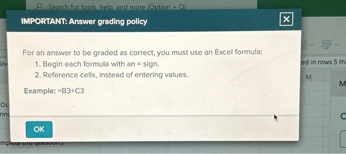 use excel formulas to answer the questions and show work! Thanks. For