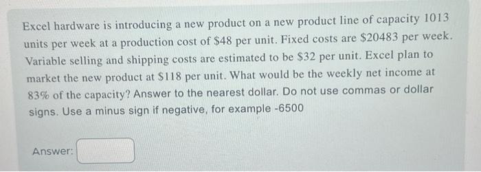  Excel hardware is introducing a new product on a new product