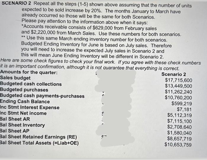  SCENARIO 2 Repeat all the steps (1-5) shown above assuming that