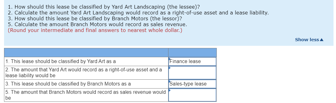 Yard Art Landscaping leased a delivery truck from Branch Motors. Branch paid