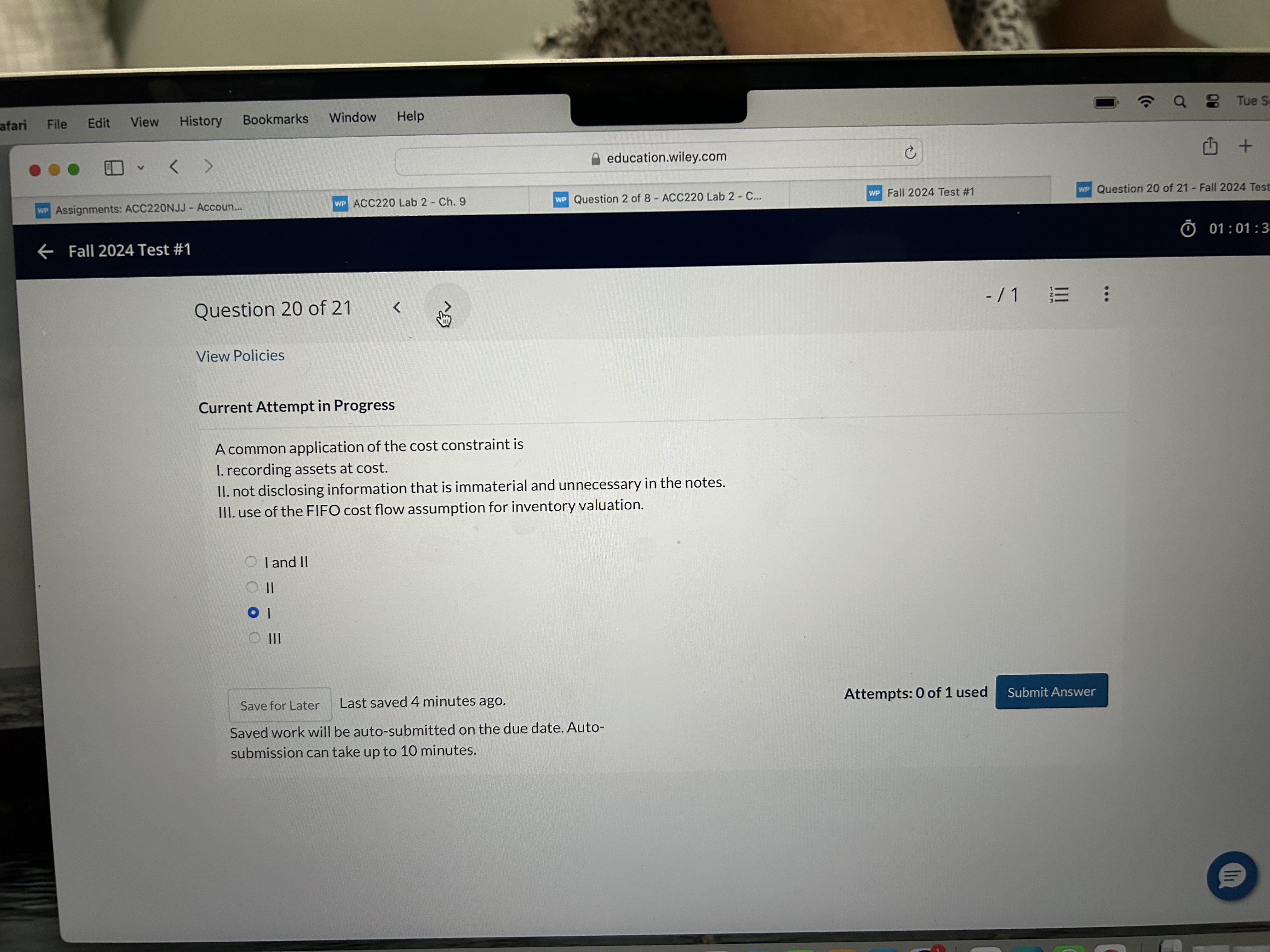  Current Attempt in Progress A common application of the cost constraint