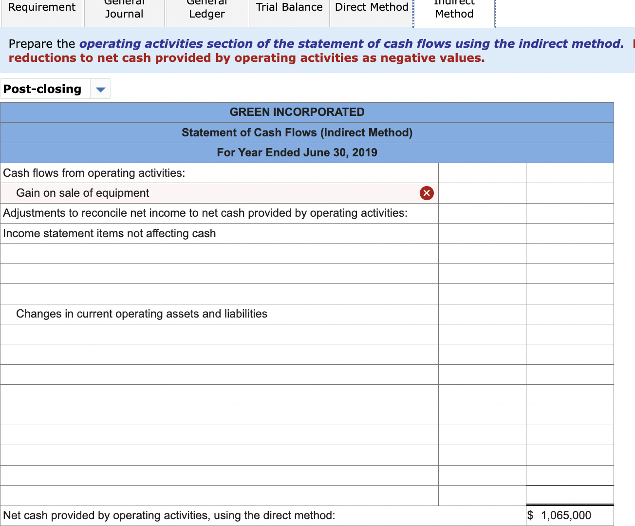 & \\ \hline & & $1,065,00 \\ \hline \multicolumn{3}{|l|}{ Cash flows from