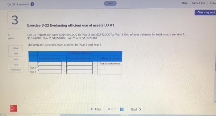  Help Ch OR Homework Sub Save 5 Exi Check my work