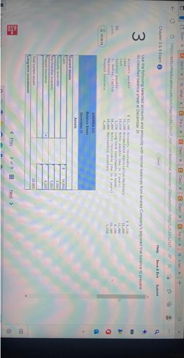 need help creating a balance sheet Whe the following selected accounts and