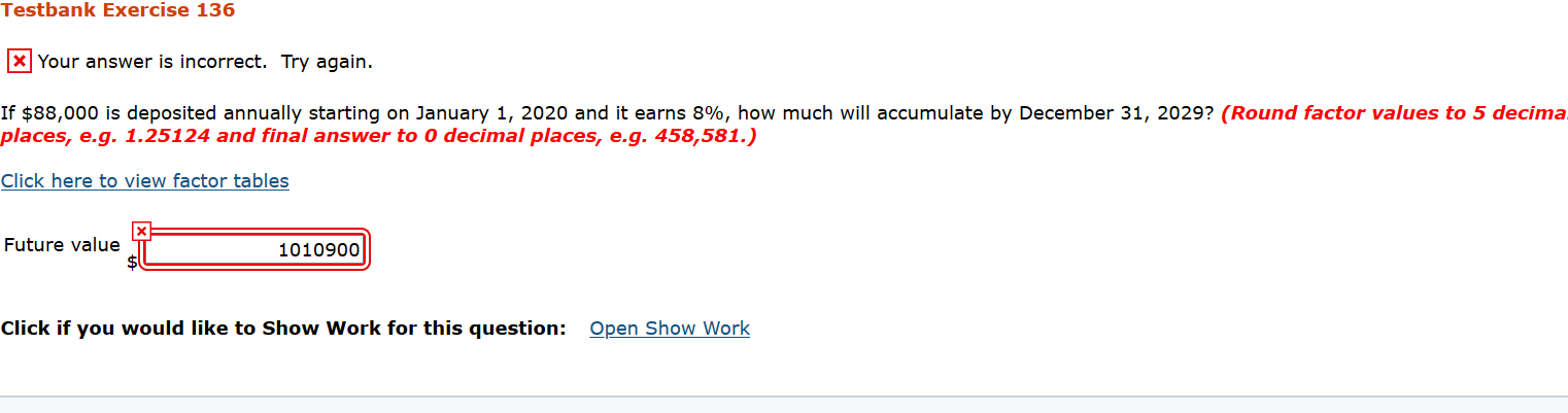 Testbank Exercise 136 * Your answer is incorrect. Try again. If