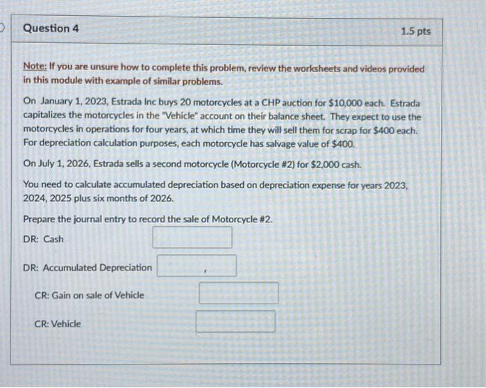 cash. They expect to use the vehicle in operations to generate revenue