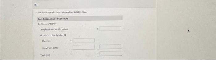 the month ot October has just been compieted. A partiaily completed preduction