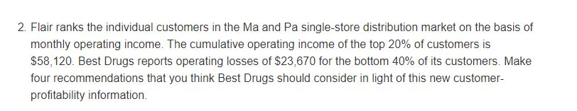Drugs is a distributor of pharmaceutical products. Its ABC system has five
