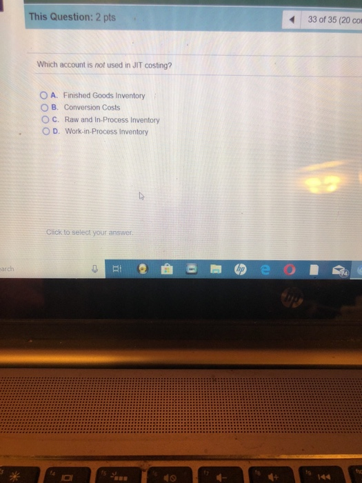  This Question: 2 pts 33of35 (20 co Which account is not