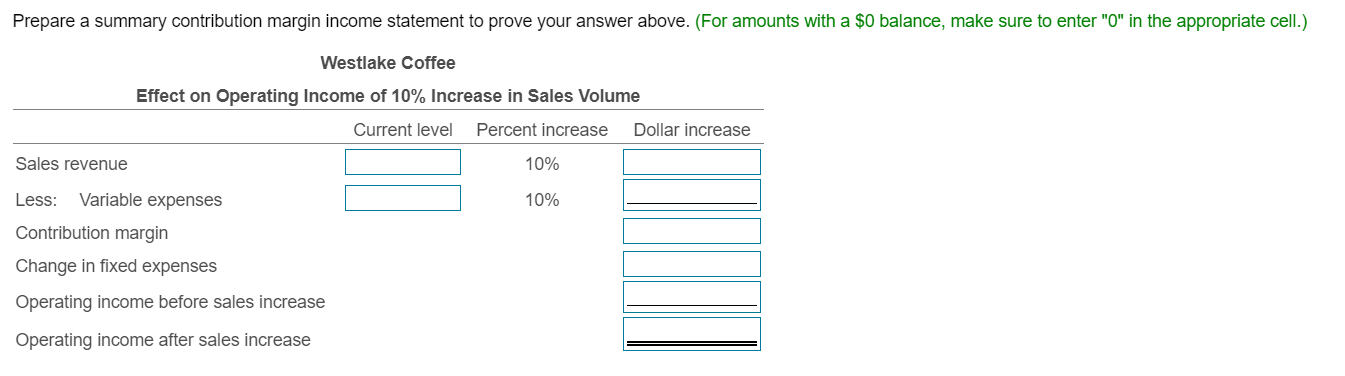 every large coffee. A small coffee sells for $3.00, with a variable