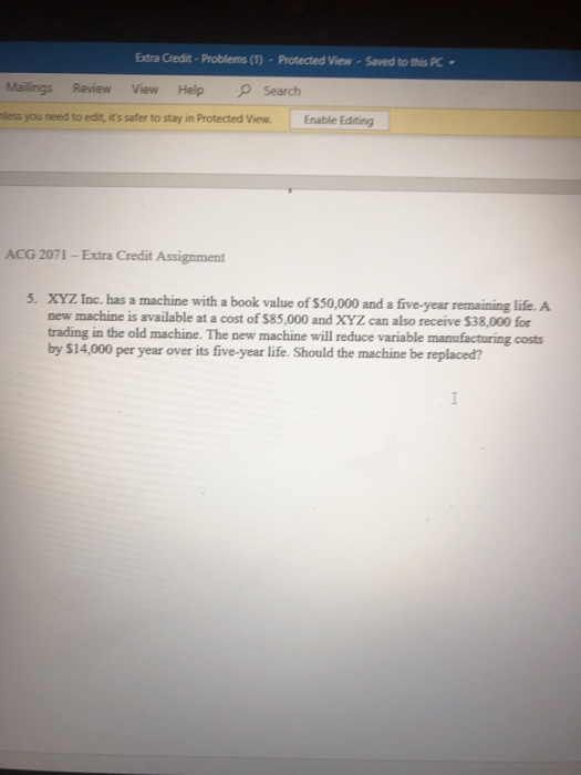  Extra Credit - Problems (1) - Protected View - Saved to