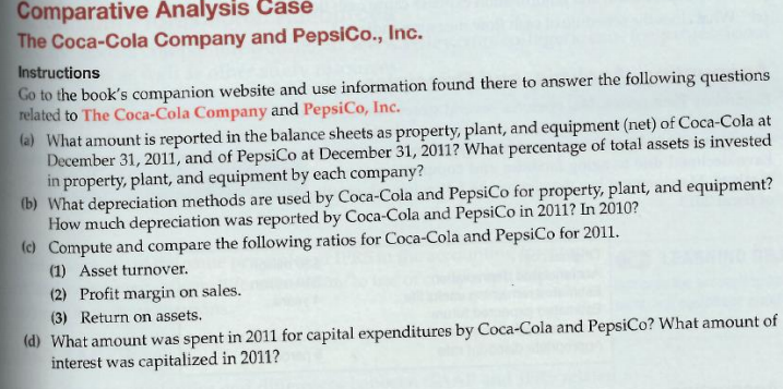  Just answer question C. Thank you! Comparative Analysis Case The Coca-Cola