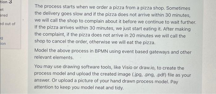  The process starts when we order a pizza from a pizza