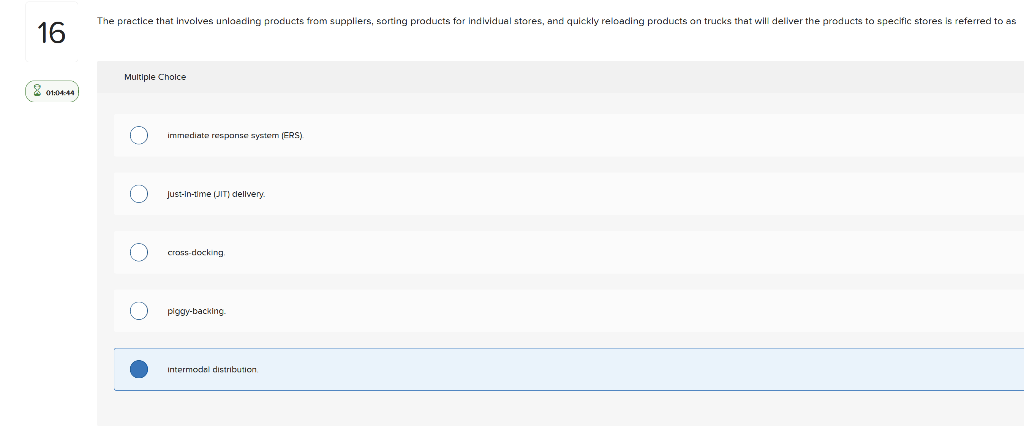 The practice that involves unloading products from suppliers, sorting products for
