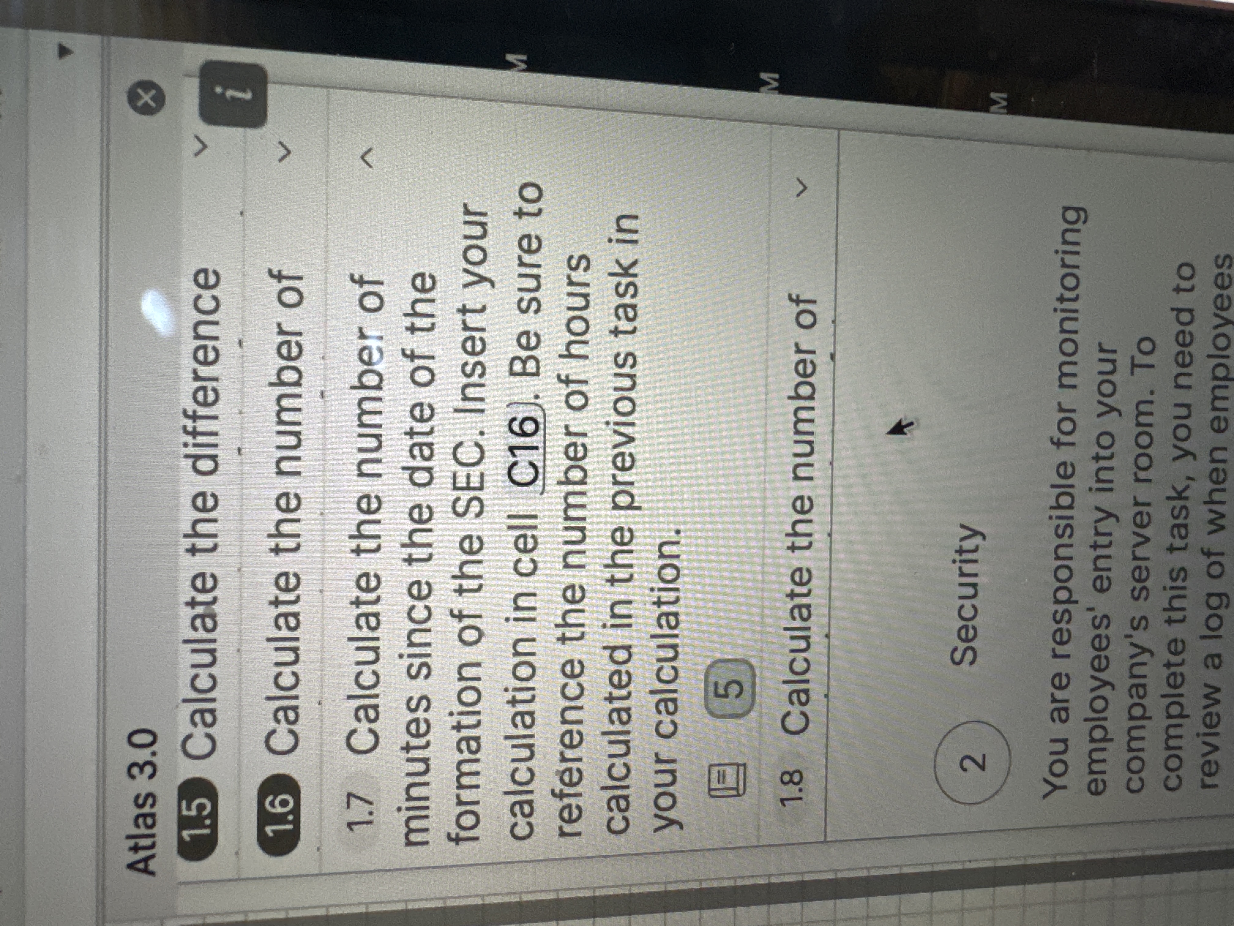  Atlas 3.0 1.5 Calculate the difference 1.6 Calculate the number of