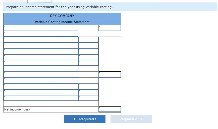 Data for its single product for its first year of operations follow.